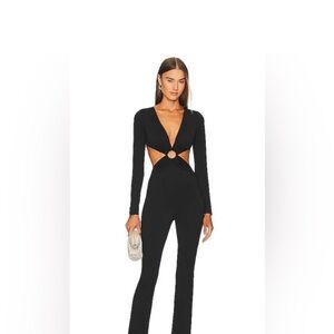 Michael Costello Black Jumpsuit with Cutout Design